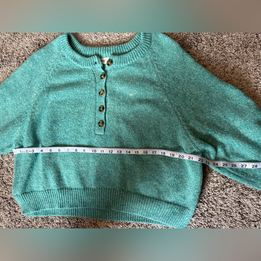 Blue Green Button-Up Sweater - Picture 4 of 4